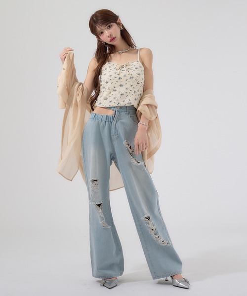 Ambre Neige(アンブルネージュ)の「flower design camisole / 花柄カップ付きキャミソール(キャミソール・レディース・アイボリー/オフホワイト/ブラック/ナチュラル・FREE)」の21枚目の写真