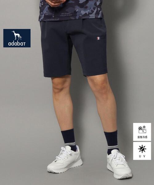 adabat（アダバット）の「【新レーベル ADABAT NAVY】UVカット/接触冷感 ストレッチツイルハーフパンツ（その他パンツ・メンズ・ホワイト/ネイビー・50/48/46）」の2枚目の写真