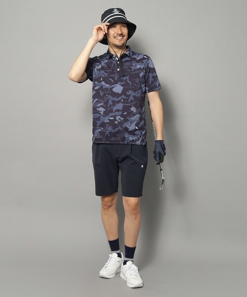 ハーフパンツ　アダバット 新レーベル ADABAT NAVY】UVカット/接触冷感 ストレッチツイルハーフ