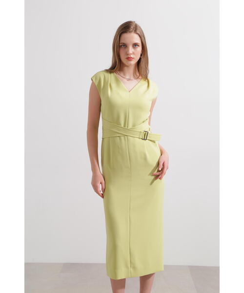 PINKY&DIANNE（ピンキーアンドダイアン）の「◆ウエストクロスオックスワンピース（ワンピース・レディース・ネイビー/ベージュ/イエロー・38/36）」の4枚目の写真