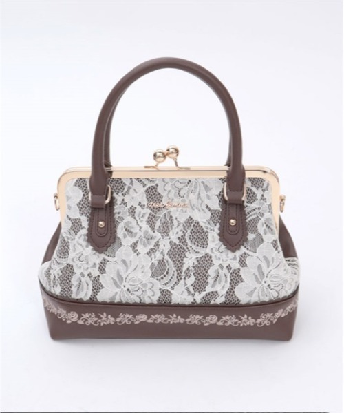 axes femme（アクシーズファム）の「レース重ねがま口ボストン