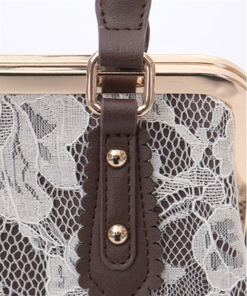 axes femme（アクシーズファム）の「レース重ねがま口ボストン（ボストンバッグ・レディース・ブラック/ピンク/ダークブラウン・FREE）」の15枚目の写真