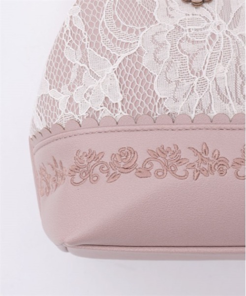 axes femme（アクシーズファム）の「レース重ねがま口ボストン（ボストンバッグ・レディース・ブラック/ピンク/ダークブラウン・FREE）」の9枚目の写真