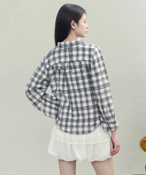 paravion（パラビオン）の「チェックシャツ（Tシャツ/カットソー・レディース・ブルー/ホワイト/ピンク・FREE）」の12枚目の写真