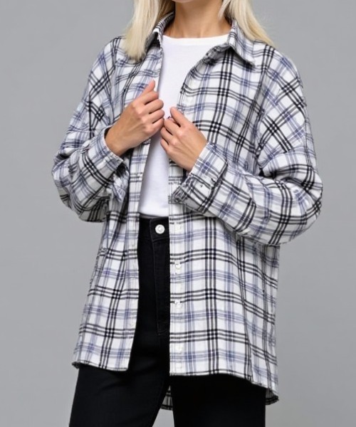 paravion（パラビオン）の「チェックシャツ（Tシャツ/カットソー・レディース・ブルー/ホワイト/ピンク・FREE）」の11枚目の写真