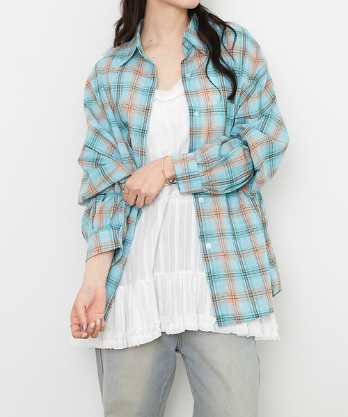 IRENE チェックシャツ 楽天市場】羽織り チェックシャツ レディース グレンチェック柄