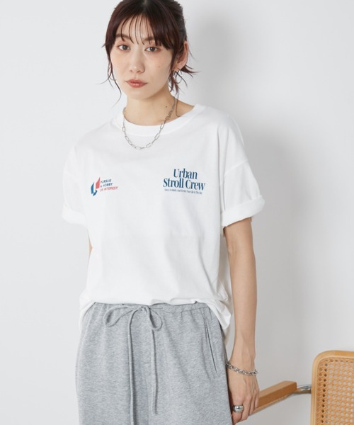 Auntie Rosa Holiday(アンティローザホリデー)の「URBANロゴルーズTEE(Tシャツ/カットソー・レディース・ネイビー/アイボリー・FREE)」の4枚目の写真