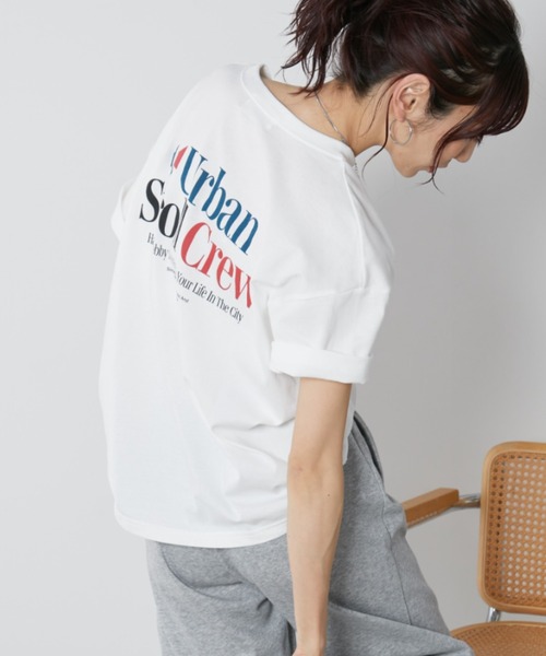 Auntie Rosa Holiday(アンティローザホリデー)の「URBANロゴルーズTEE(Tシャツ/カットソー・レディース・ネイビー/アイボリー・FREE)」の13枚目の写真