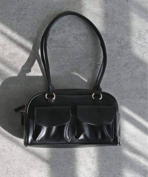 COURO(コウロ)の「ダブルフラップポケットスクエアハンドバッグ(ハンドバッグ・レディース・ブラック/ブラウン/レッド・FREE)」の15枚目の写真