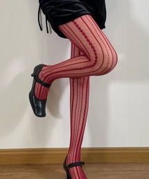 MEMECLE（メメクル）の「【 MEMECLE / メメクル 】ストライプレースタイツ カラー ストッキング（タイツ/ストッキング）」