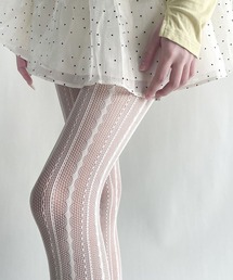 MEMECLE（メメクル）の「【 MEMECLE / メメクル 】ストライプレースタイツ カラー ストッキング（タイツ/ストッキング）」