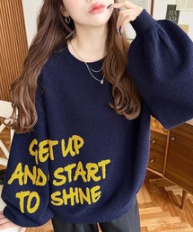 サガラ刺繍ロゴニットプルオーバー