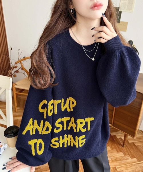 moment+(モーメントプラス)の「サガラ刺繍ロゴニットプルオーバー(ニット/セーター・レディース・ネイビー/チャコールグレー/レッド/アイボリー・M/L)」の21枚目の写真