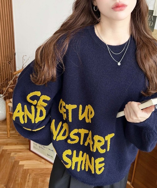 moment+(モーメントプラス)の「サガラ刺繍ロゴニットプルオーバー(ニット/セーター・レディース・ネイビー/チャコールグレー/レッド/アイボリー・M/L)」の20枚目の写真