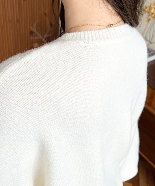 moment+(モーメントプラス)の「サガラ刺繍ロゴニットプルオーバー(ニット/セーター・レディース・ネイビー/チャコールグレー/レッド/アイボリー・M/L)」の14枚目の写真