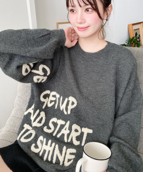 moment+(モーメントプラス)の「サガラ刺繍ロゴニットプルオーバー(ニット/セーター・レディース・ネイビー/チャコールグレー/レッド/アイボリー・M/L)」の17枚目の写真