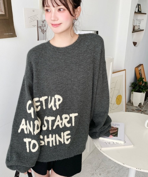 moment+(モーメントプラス)の「サガラ刺繍ロゴニットプルオーバー(ニット/セーター・レディース・ネイビー/チャコールグレー/レッド/アイボリー・M/L)」の16枚目の写真