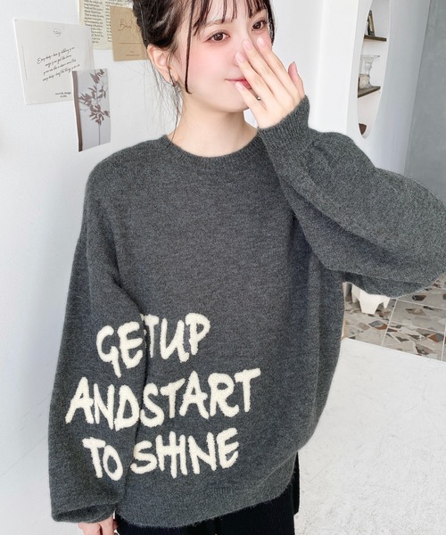 moment+(モーメントプラス)の「サガラ刺繍ロゴニットプルオーバー(ニット/セーター・レディース・ネイビー/チャコールグレー/レッド/アイボリー・M/L)」の18枚目の写真