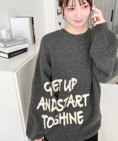 moment+(モーメントプラス)の「サガラ刺繍ロゴニットプルオーバー(ニット/セーター・レディース・ネイビー/チャコールグレー/レッド/アイボリー・M/L)」の15枚目の写真