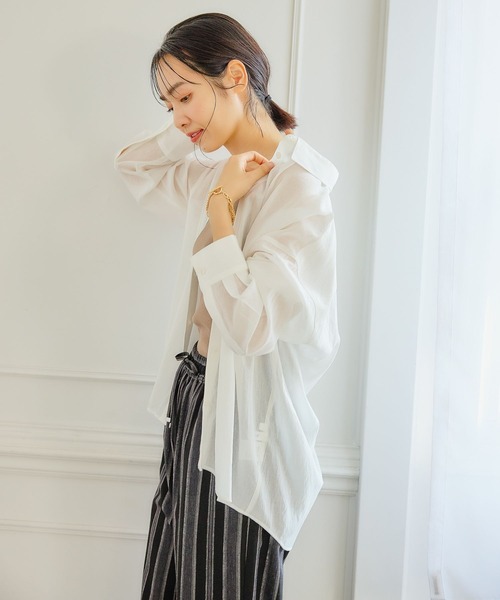 FOUND GOOD（ファウンドグッド）の「ヨウリュウレギュラーシャツLS（シャツ/ブラウス・レディース・ホワイト系5/ブルー系2/イエロー系2/ブラック・M/S/L）」の9枚目の写真