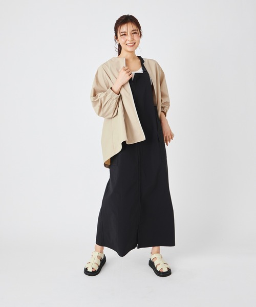 ever closet（エバークローゼット）の「はっ水 ジャンパースカート（ジャンパースカート・レディース・ブラック/カーキ・F）」の7枚目の写真