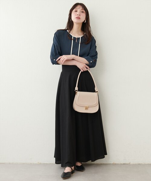 natural couture（ナチュラルクチュール）の「メタルホック付き配色6分袖ブラウス（シャツ/ブラウス・レディース・ミント/ネイビー/アイボリー/ピンク/グレー/グリーン系その他・FREE）」の18枚目の写真