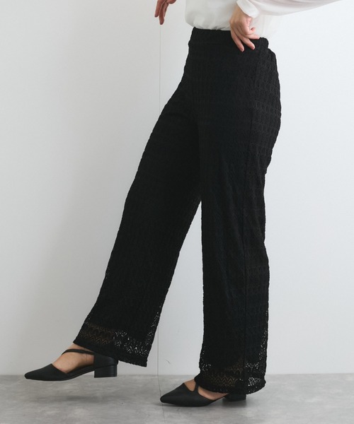 VICKY(ビッキー)の「レースイージーパンツ≪手洗い可能≫(その他パンツ・レディース・ブラック/オフホワイト・M)」の8枚目の写真