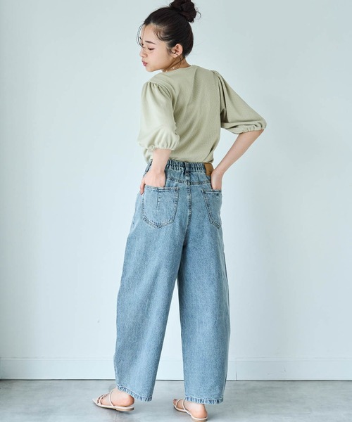 mil（ミル）の「カット楊柳 パフスリーブプルオーバー（Tシャツ/カットソー・レディース・ライトグリーン/オフホワイト/ベージュ・XS/S）」の17枚目の写真
