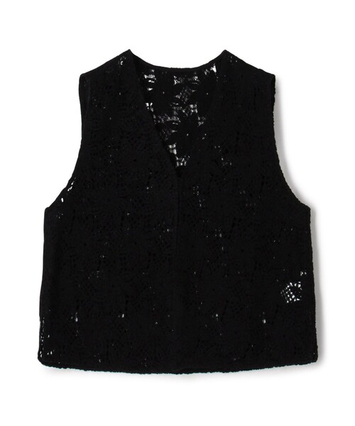 Papas ブラック Vネック ベスト M 新品 セール】ウィンドミルクロシェ Vネックベスト（ベスト）｜MACPHEE
