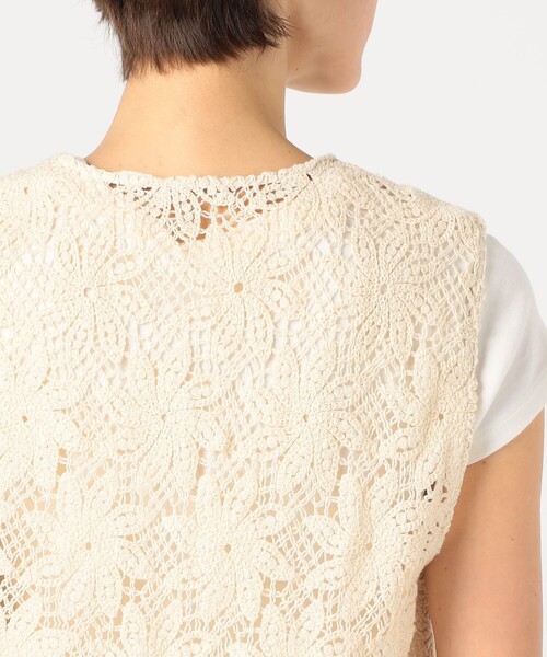 セール】ウィンドミルクロシェ Vネックベスト（ベスト）｜MACPHEE