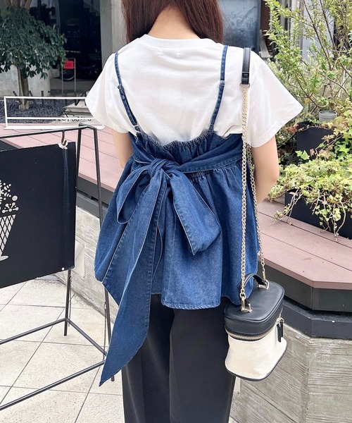 セール】2Wayリボンデニムキャミソール（キャミソール）｜INGNI