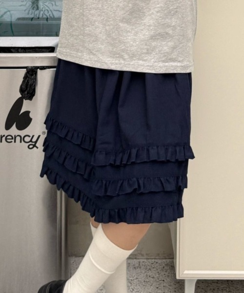 セール】選べる2丈/四色展開フリルペチスカート（スカート