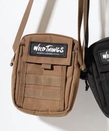 WILD THINGS フラップポケット付き ウェビング ショルダーバッグ