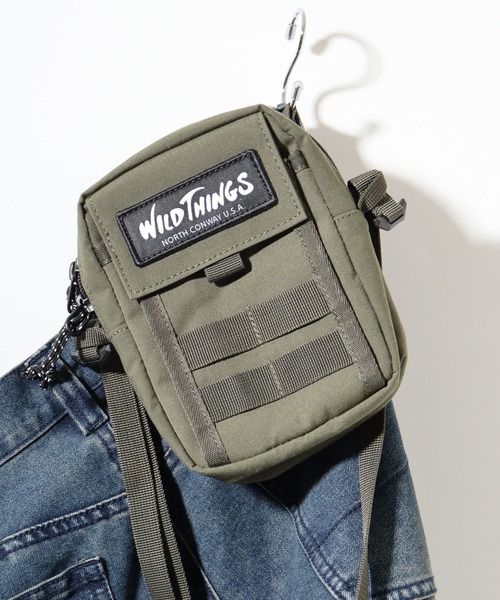 WILD THINGS（ワイルドシングス）の「WILD THINGS フラップポケット付き ウェビング ショルダーバッグ（ショルダーバッグ・メンズ・ブラック/オリーブ/ベージュ・FREE）」の3枚目の写真