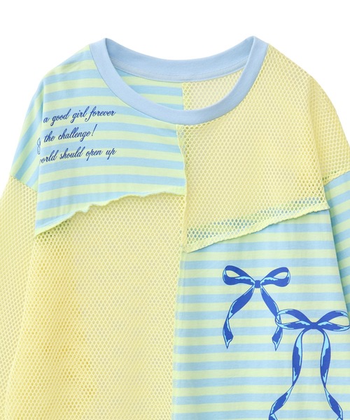 Candy Stripper（キャンディストリッパー）の「HEARTFUL FRIENDS PATCH WORK トップス（Tシャツ/カットソー・レディース・ピンク系その他/オフホワイト/ライトイエロー・FREE）」の8枚目の写真