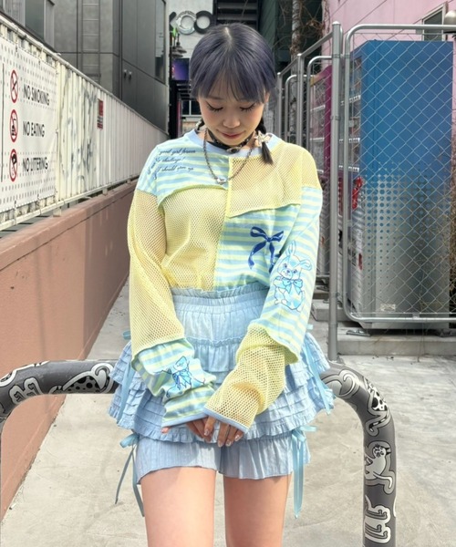 Candy Stripper（キャンディストリッパー）の「HEARTFUL FRIENDS PATCH WORK トップス（Tシャツ/カットソー・レディース・ピンク系その他/オフホワイト/ライトイエロー・FREE）」の17枚目の写真