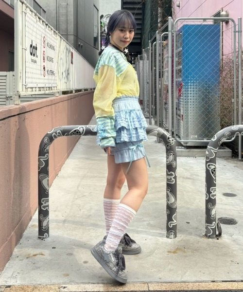 Candy Stripper（キャンディストリッパー）の「HEARTFUL FRIENDS PATCH WORK トップス（Tシャツ/カットソー・レディース・ピンク系その他/オフホワイト/ライトイエロー・FREE）」の19枚目の写真