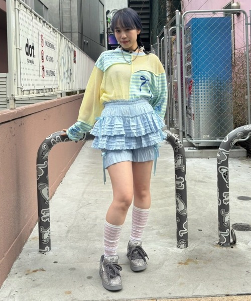 Candy Stripper（キャンディストリッパー）の「HEARTFUL FRIENDS PATCH WORK トップス（Tシャツ/カットソー・レディース・ピンク系その他/オフホワイト/ライトイエロー・FREE）」の18枚目の写真