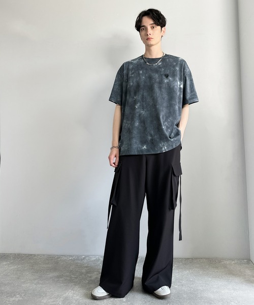 Classical Origin(クラシカルオリジン)の「【Classical Origin】「視線を独り占め。」タイダイ染め刺繍入りオーバーサイズTシャツ/Tie-Dye Embroidered Oversize T-Shirt(Tシャツ/カットソー・メンズ・ネイビー/オフホワイト/ブラック・LARGE/SMALL/MEDIUM)」の12枚目の写真