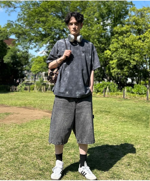 Classical Origin(クラシカルオリジン)の「【Classical Origin】「視線を独り占め。」タイダイ染め刺繍入りオーバーサイズTシャツ/Tie-Dye Embroidered Oversize T-Shirt(Tシャツ/カットソー・メンズ・ネイビー/オフホワイト/ブラック・LARGE/SMALL/MEDIUM)」の14枚目の写真