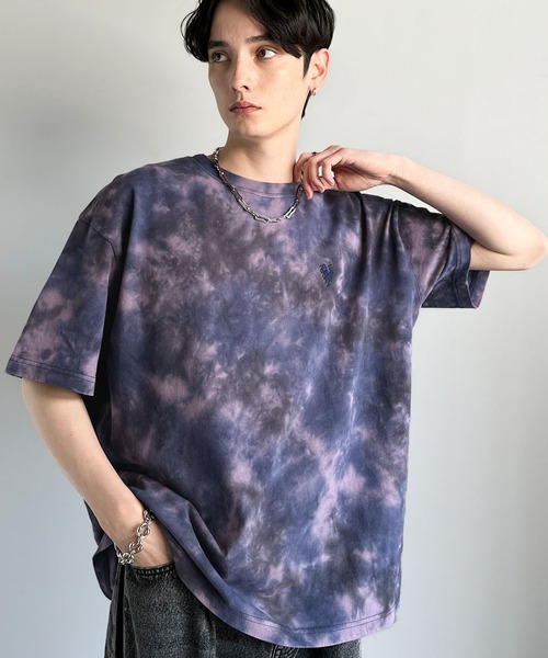 Classical Origin(クラシカルオリジン)の「【Classical Origin】「視線を独り占め。」タイダイ染め刺繍入りオーバーサイズTシャツ/Tie-Dye Embroidered Oversize T-Shirt(Tシャツ/カットソー・メンズ・ネイビー/オフホワイト/ブラック・LARGE/SMALL/MEDIUM)」の20枚目の写真