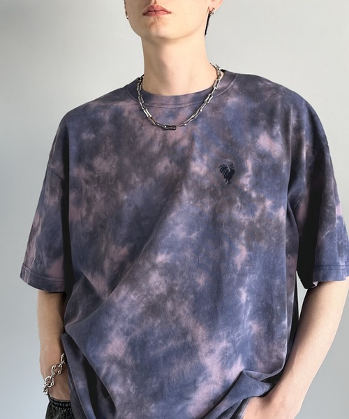 Classical Origin(クラシカルオリジン)の「【Classical Origin】「視線を独り占め。」タイダイ染め刺繍入りオーバーサイズTシャツ/Tie-Dye Embroidered Oversize T-Shirt(Tシャツ/カットソー・メンズ・ネイビー/オフホワイト/ブラック・LARGE/SMALL/MEDIUM)」の22枚目の写真
