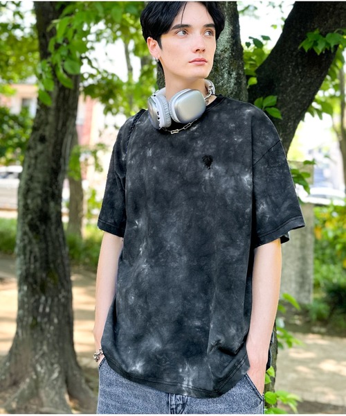 Classical Origin(クラシカルオリジン)の「【Classical Origin】「視線を独り占め。」タイダイ染め刺繍入りオーバーサイズTシャツ/Tie-Dye Embroidered Oversize T-Shirt(Tシャツ/カットソー・メンズ・ネイビー/オフホワイト/ブラック・LARGE/SMALL/MEDIUM)」の17枚目の写真
