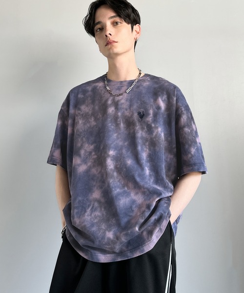 Classical Origin(クラシカルオリジン)の「【Classical Origin】「視線を独り占め。」タイダイ染め刺繍入りオーバーサイズTシャツ/Tie-Dye Embroidered Oversize T-Shirt(Tシャツ/カットソー・メンズ・ネイビー/オフホワイト/ブラック・LARGE/SMALL/MEDIUM)」の18枚目の写真