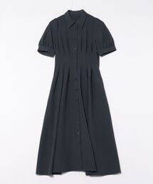 ウエストピンタックシャツワンピース