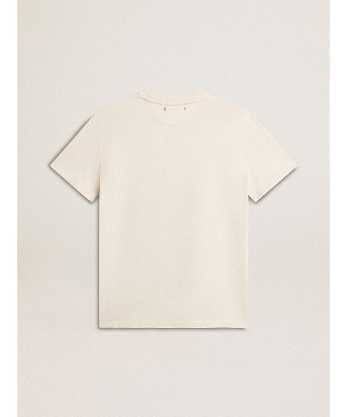GOLDEN GOOSE（ゴールデングース）の「Tシャツ レディース（ユーズドホワイト） チェストロゴ（Tシャツ/カットソー・レディース・ホワイト系その他・S/M）」の6枚目の写真