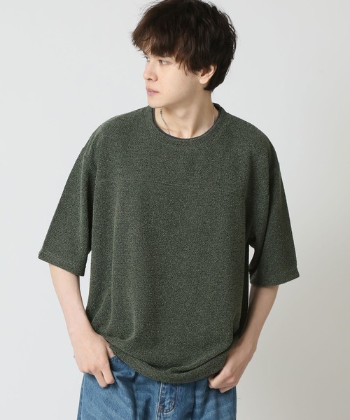 ARCADE(アーケード)の「パイル杢 接触冷感 速乾 ドライ フェイクレイヤード 半袖カットソー Tシャツ(Tシャツ/カットソー・メンズ・グレー/カーキ/ベージュ/ネイビー・M/L/LL)」の13枚目の写真