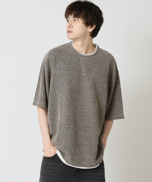 ARCADE(アーケード)の「パイル杢 接触冷感 速乾 ドライ フェイクレイヤード 半袖カットソー Tシャツ(Tシャツ/カットソー・メンズ・グレー/カーキ/ベージュ/ネイビー・M/L/LL)」の15枚目の写真