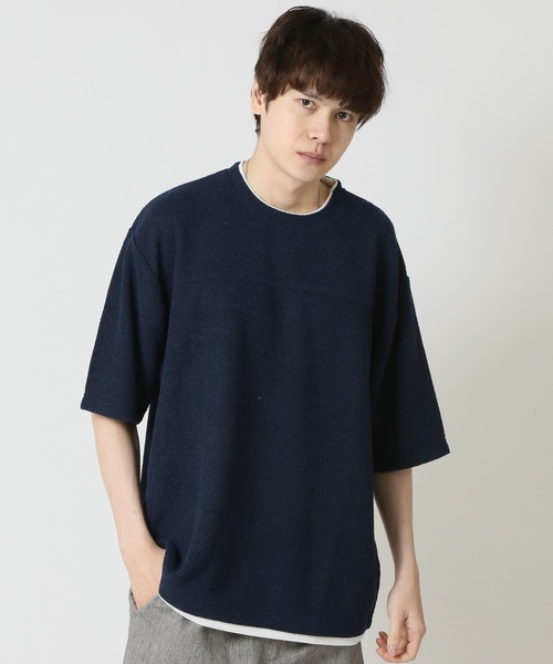 ARCADE(アーケード)の「パイル杢 接触冷感 速乾 ドライ フェイクレイヤード 半袖カットソー Tシャツ(Tシャツ/カットソー・メンズ・グレー/カーキ/ベージュ/ネイビー・M/L/LL)」の17枚目の写真