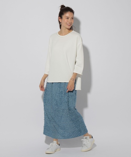 Elura（エルーラ）の「ミニ裏毛オフショルプルオーバー/321610（Tシャツ/カットソー・レディース・ライトベージュ/チャコールグレー/ホワイト・FREE）」の17枚目の写真
